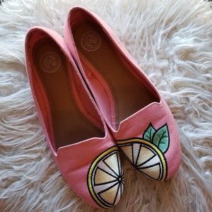 Lemon🍋Embroidered Flats